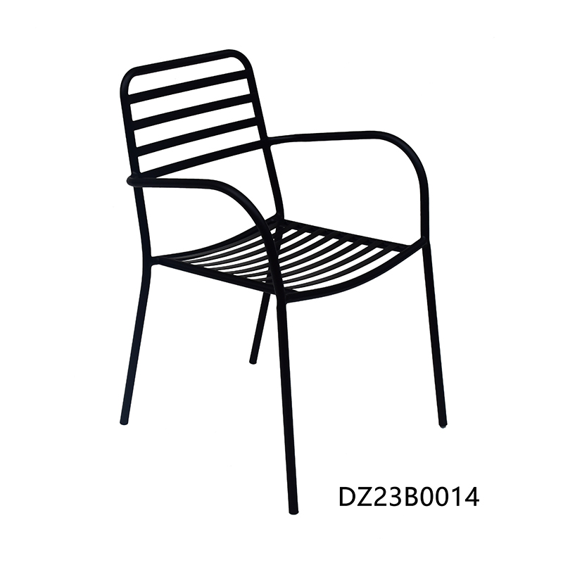 Metal Patio Outdoor Dining Chair Portable Park Chair Stackable Bistro Chair for Garden