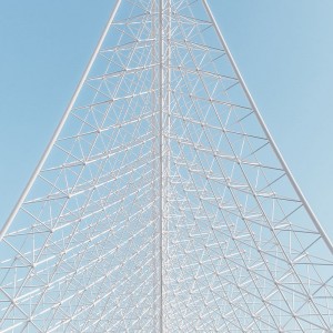 ग्रिड संरचना स्टील स्काइलाइट हाउस ग्लास डोम रूफ कभर / प्रिफ्याब ग्रिड स्टील स्पेस फ्रेम संरचना