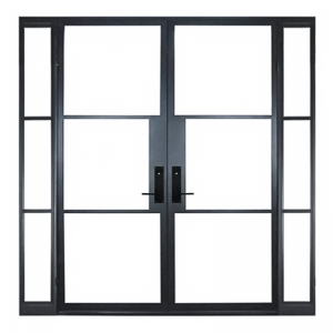 Sistema de portas abatibles de marco de aluminio de China Porta de vidro abatible de baixo impacto de dobre acristalamento