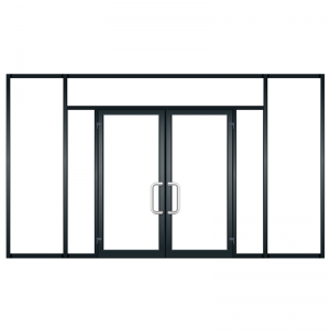 Sistema de portas abatibles de marco de aluminio de China Porta de vidro abatible de baixo impacto de dobre acristalamento