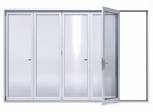 Portes corredisses d'alumini Deshion Porta plegable de vidre i porta d'acordió