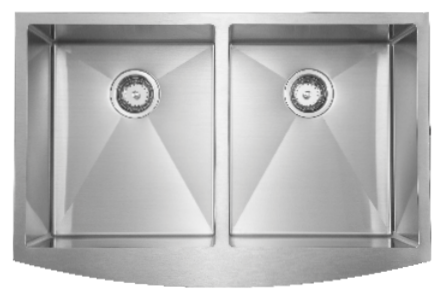 Pabrik Murah Panas 36 × 21 × 10/10 Inci Apron Farmhouse Handmade Kitchen Sink Stainless Steel dengan Mangkuk Ganda Had3621A