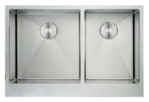 Super Lowest Price Under Mount Double Sink - 33 inch Customized  Handmade Apron Farmhouse OEM ODM   Double bowls 18G stainless steel kitchen sink – Dexing