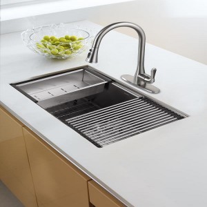 ODM OEM အဆင့်များပါရှိသော SS304 Single Bowl sink အကြီးစား တစ်ခုတည်းသော မီးဖိုချောင်သုံး စုပ်ခွက် 30 အောက်