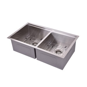 Undermount Double Sink Stainless Steel Step Double Bowl Sink Dexing Kitchen Sink រោងចក្រលក់ដុំ