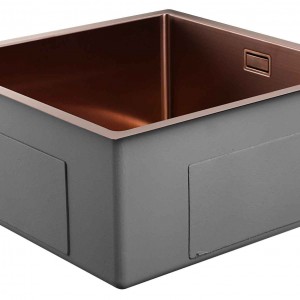 OEM/ODM-leverandør Counter Top Selg 18 Gauge rustfritt stål Håndlaget svart håndvask servant