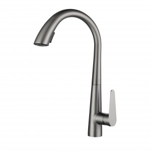Gun Metal Grey faucet stainless steel Kitchen Faucet Fleksibel Tarik metu Faucet karo Sprayer