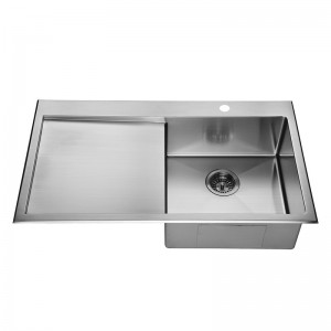 ODM Fornitur Kitchen Sink Factory OEM Stainless Steel Sink Walnut Double Bowl Drenaġġ Uniku Wda11650-M