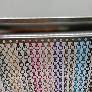 Aluminum alloy double hook chain curtain for restaurant door