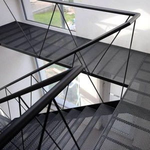 Staircase design steps metal perforated mesh stairs