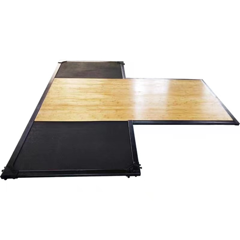 Factory wholesale rubber and solid wood competition weightlifting platform gym equipment accessories