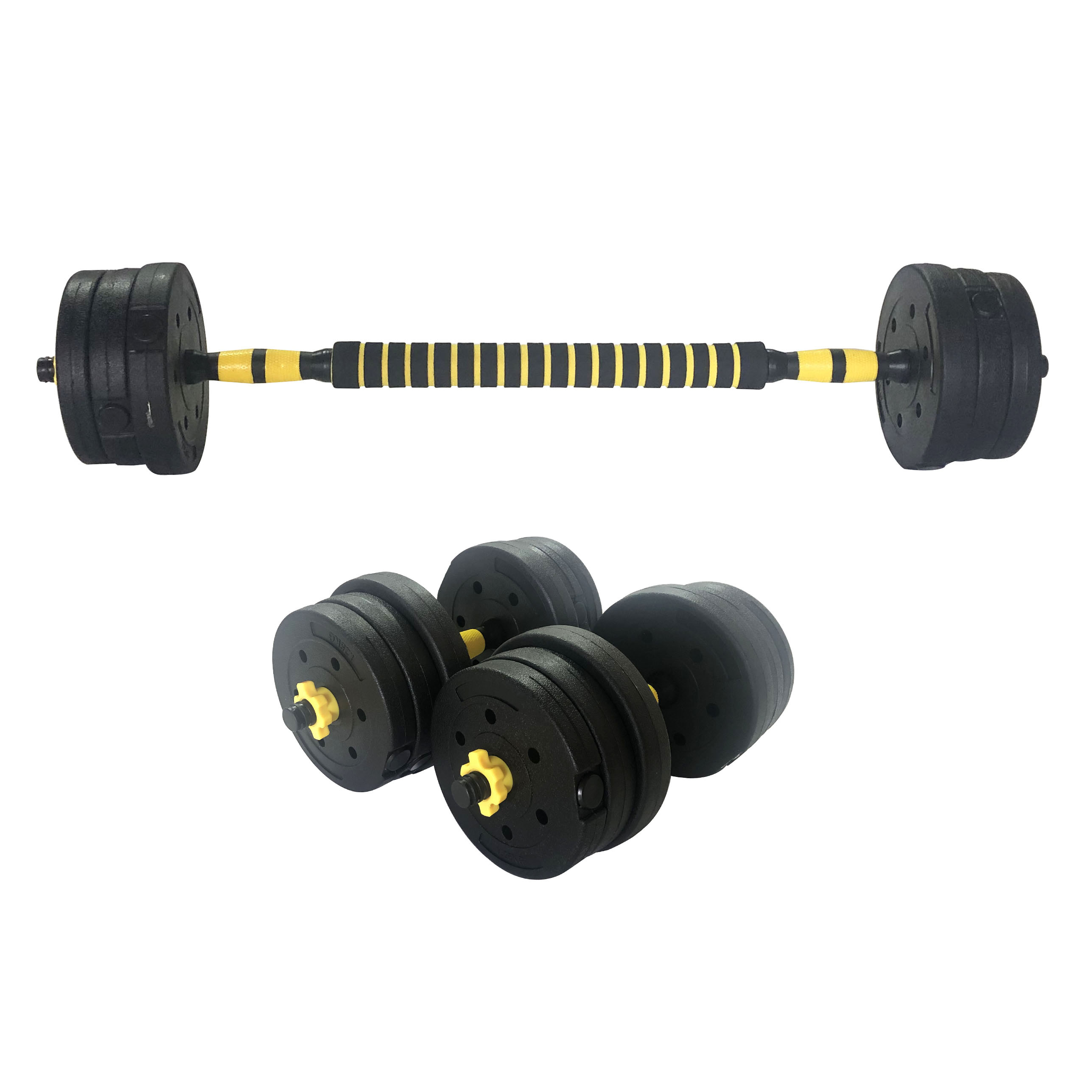 Wholesale Environmental Protect Cement Adjustable Dumbbell 10kg 15kg 20kg 30kg 40kg Barbell Dumbbells Set