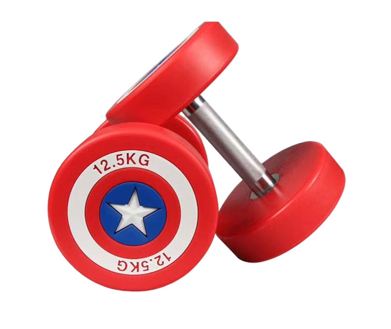 လက်ကား 10kg 12.5kg 15kg 20kg Gym Dumbbell Captain America