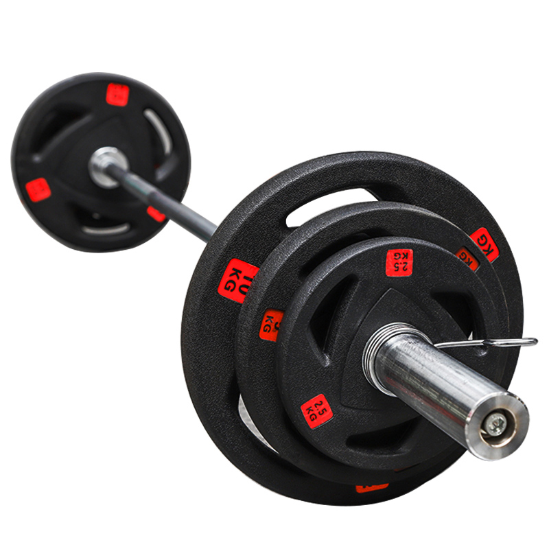 Barbell tal-weightlifting miksi bil-gomma