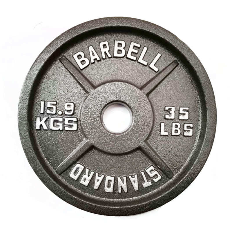 China Wholesale Barbell Weight Plate Manufacturers - Weight lifting pounds kilograms cast iron weight plates – Hongyu