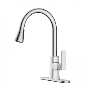 Hybrid waterway Single Handle Pull-down Kitchen Faucet 12101197