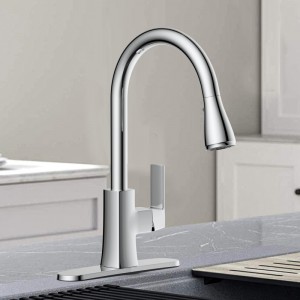 Hybrid waterway Single Handle Yokokera pansi Kitchen Faucet 12101197
