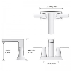 I-Jeston Collection Watersense ithole isitifiketi se-4in esinezibambo ezimbili se-Centerset Lavatory Faucet