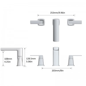 Jeston Collection Watersense zertifizéiert Faucet 8 an Zwee-Handle Widespread Toilettenkran