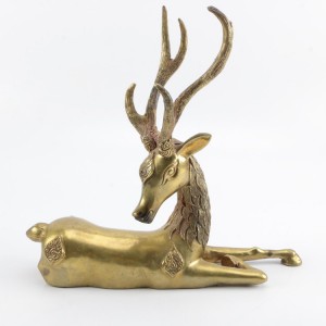 Panlabas na hardin decration malaking sukat bronze deer sculpture