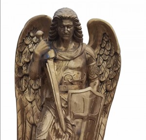 Archangel bronze sculpture, loj bronze pej thuam ntawm Archangel