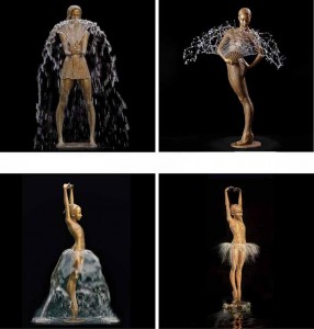 Girman Rayuwar Bronze Ballerina Girl Fountain Ado Na Siyarwa