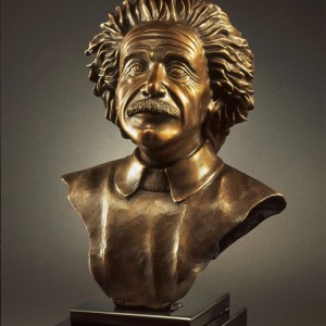 Fournisseur de conception de statue de buste d'Einstein en laiton moulé de haute qualité personnalisé