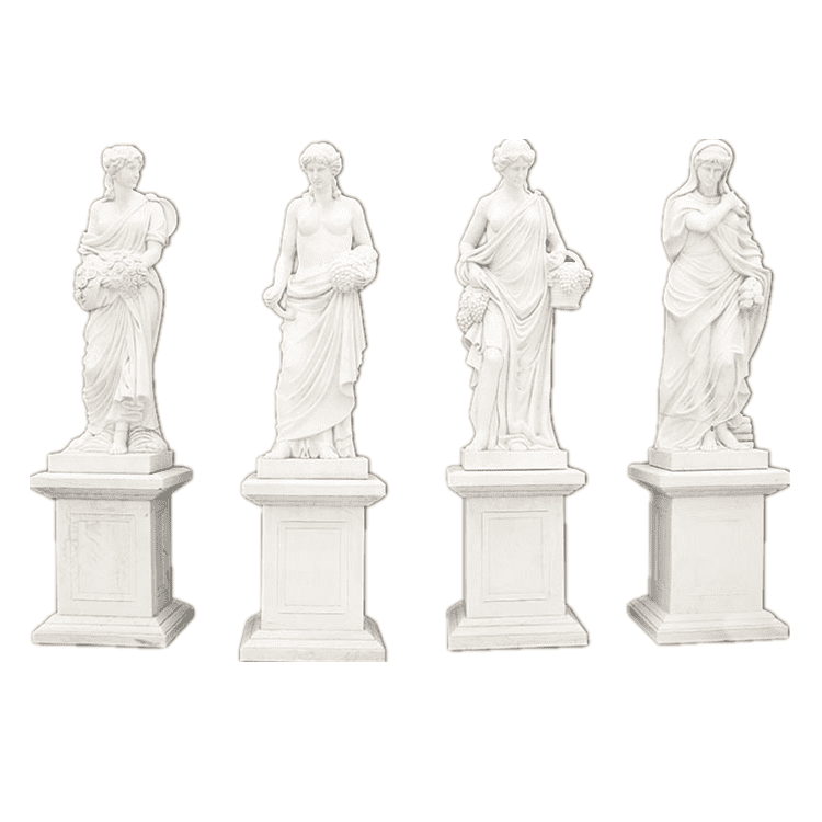 100% ručno izrezbarena figura od bijelog mramora, ženska grčka statua božice četiri godišnja doba