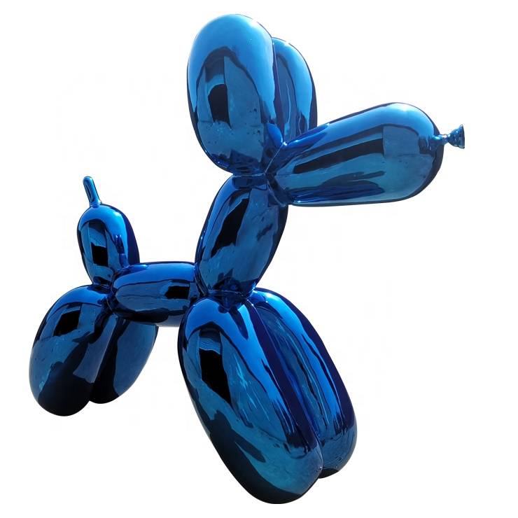 Sculpture abstraite en résine place publique ballon en fibre de verre chien