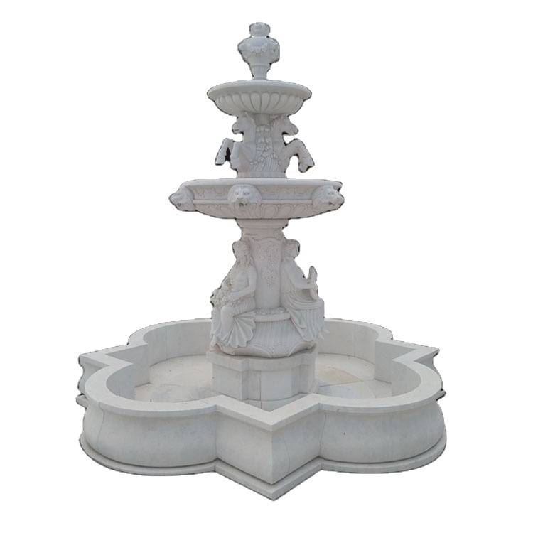 Čudovita kamnita vrtna vodna fontana v mordenskem umetniškem slogu