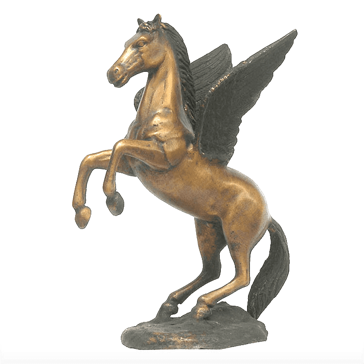 patung taman kuda tembaga antik dengan sayap
