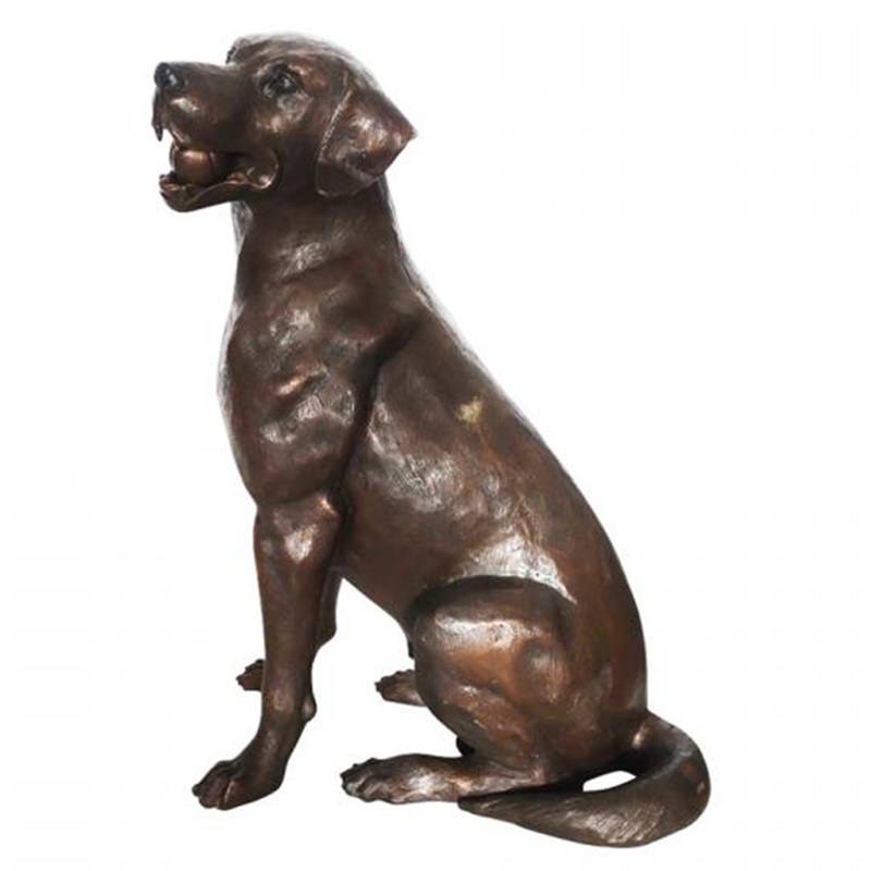 Estàtua antiga d'estil occidental Escultura de gos de bronze fos de gran llebrer danès
