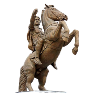 Եվրոպական մեծ չափսի մեր դռների հարմարեցված բրոնզե ռազմիկի ձիու քանդակ