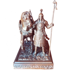 Sculptură europeană de cal războinic din bronz personalizată în ușa noastră de dimensiuni mari