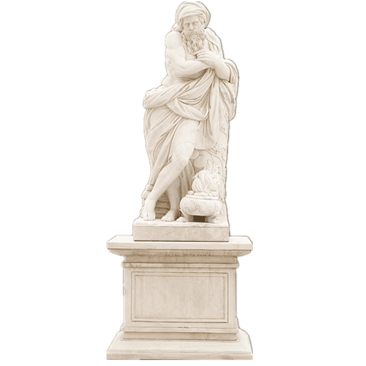 Escultura de figura de pedra natural de tamaño natural 100% tallada a man ao aire libre Estatua de mármore branco á venda