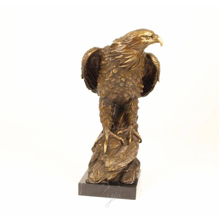 Escultura alta de bronze profissional da China - Estátua de pássaro de latão em tamanho real personalizada, escultura decorativa de águia de bronze ao ar livre - Atisan Works