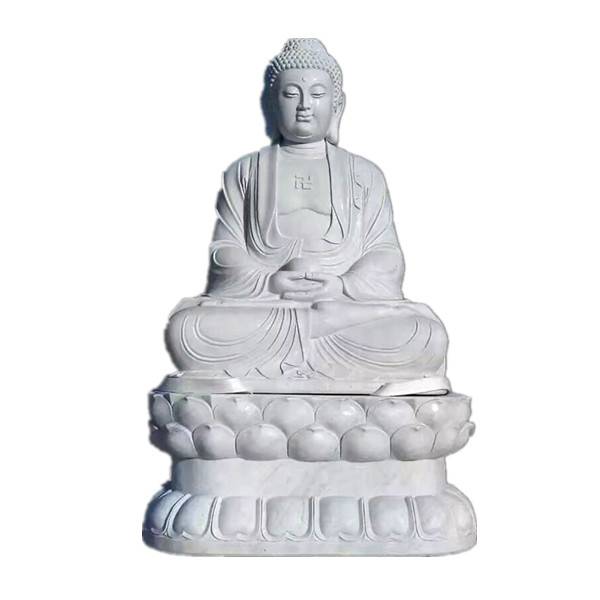 Escultura de religió de la Xina a mida natural meditant estàtua de Buda assegut de marbre blanc a la venda