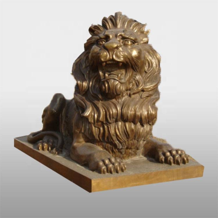 テーブル装飾アンティークブロンズ翼ライオン彫刻販売用