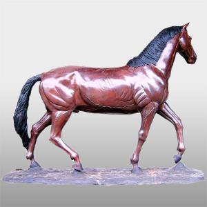 Голема големина бронзена надворешна декорација на коњ скулптура