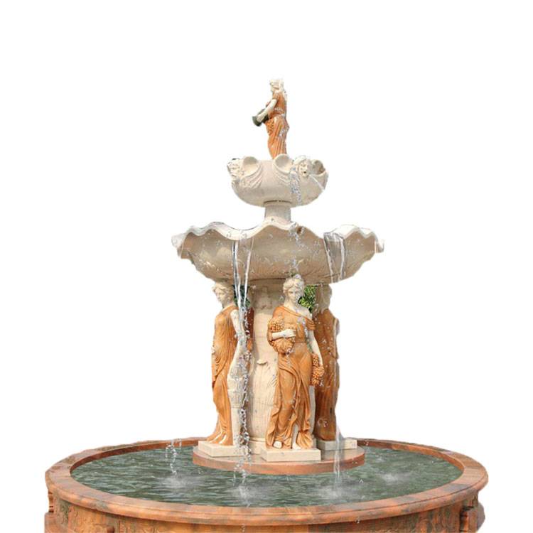 Bon kalite Fountain – Marble Garden Products Gwo tèt bouda ak figi Dlo Fountain – Atisan Works