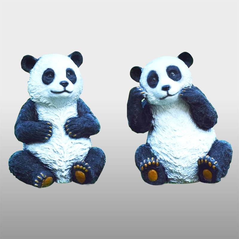 Factory custom made hand made panda statue resin size size