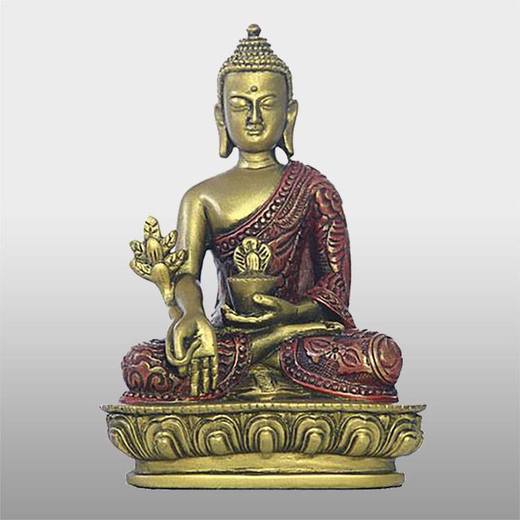 Naturlig storlek antik amitabha koppar buddha trädgård bronsstaty