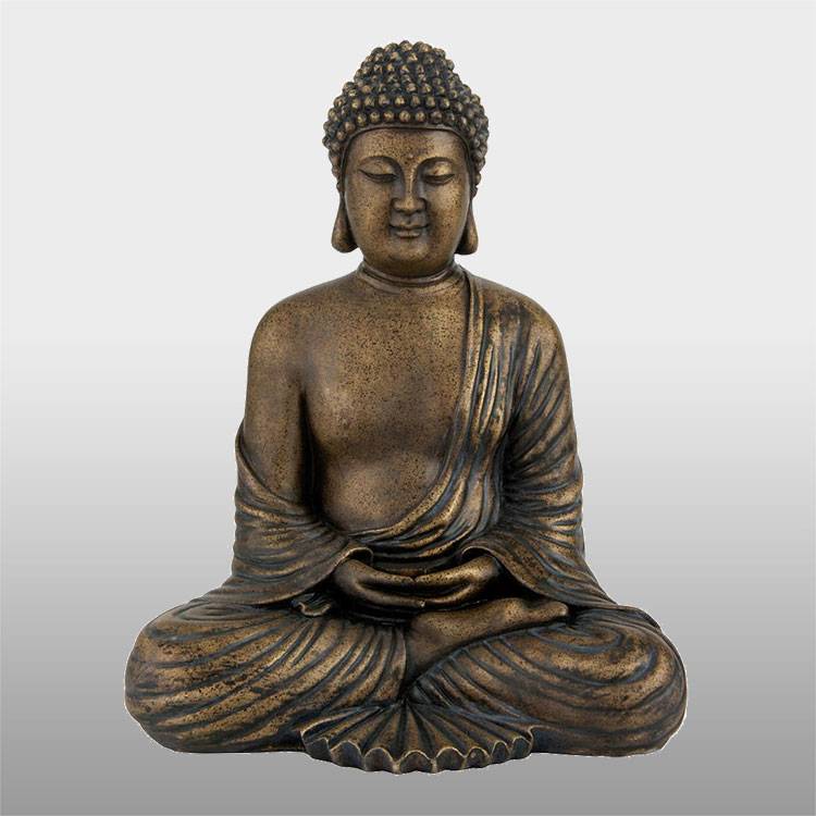 Handsnidad mässing stående staty buddha form