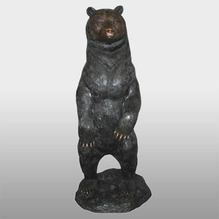 Escultura decorativa de urso em pé em tamanho real para jardim