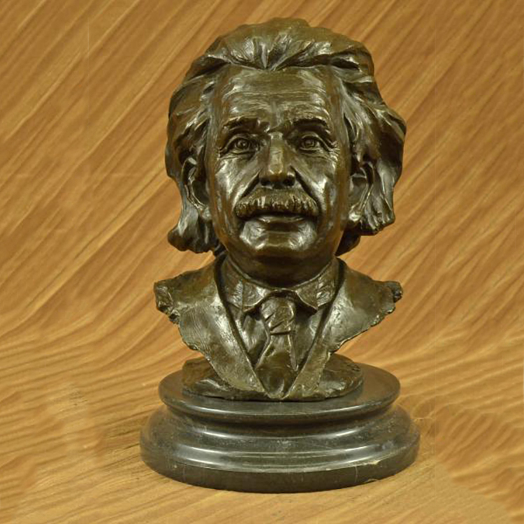 Girman Rayuwar Al'ada Tagulla Bust Einstein mutum-mutumi