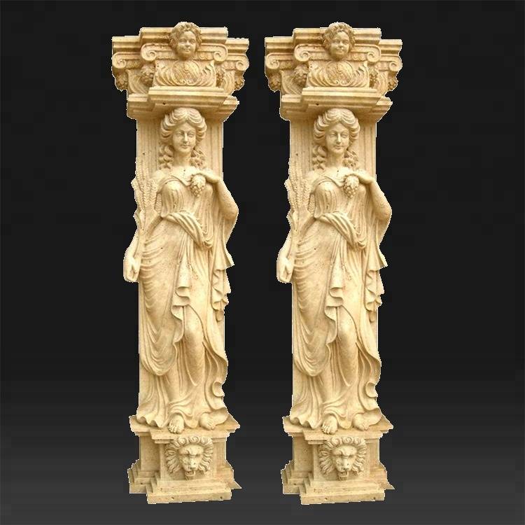 Nij produkt keunstmjittich wyt binnen marmeren china leveransier eksterne muorre dekorative eps grc kolom