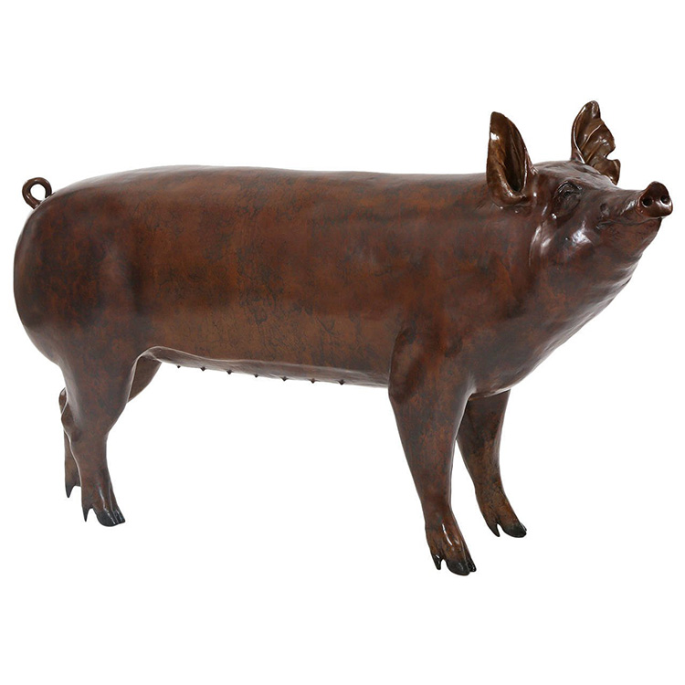 Наружное украшение бронзовая статуя свиньи в натуральную величину на продажу