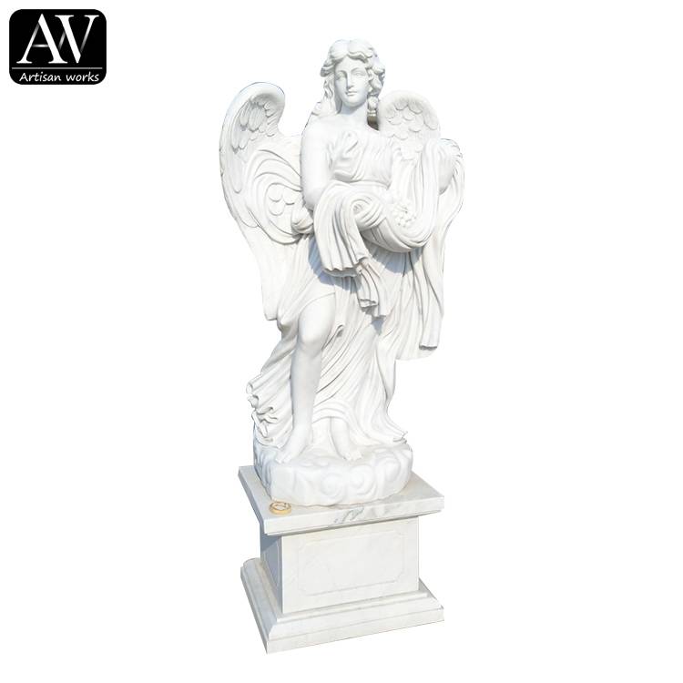 100% Original Stone Garden Sculptures - European church black angel statues - Atisan Works