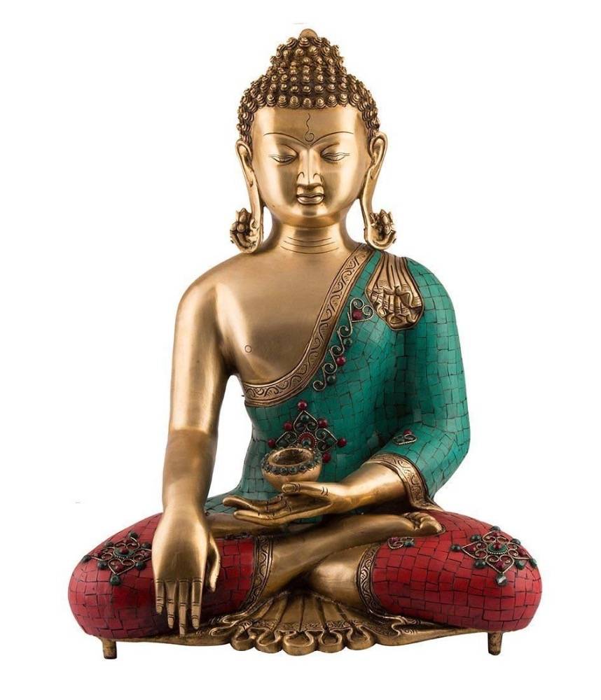 skraut heimili Buddha styttu léttir brons jade skúlptúr