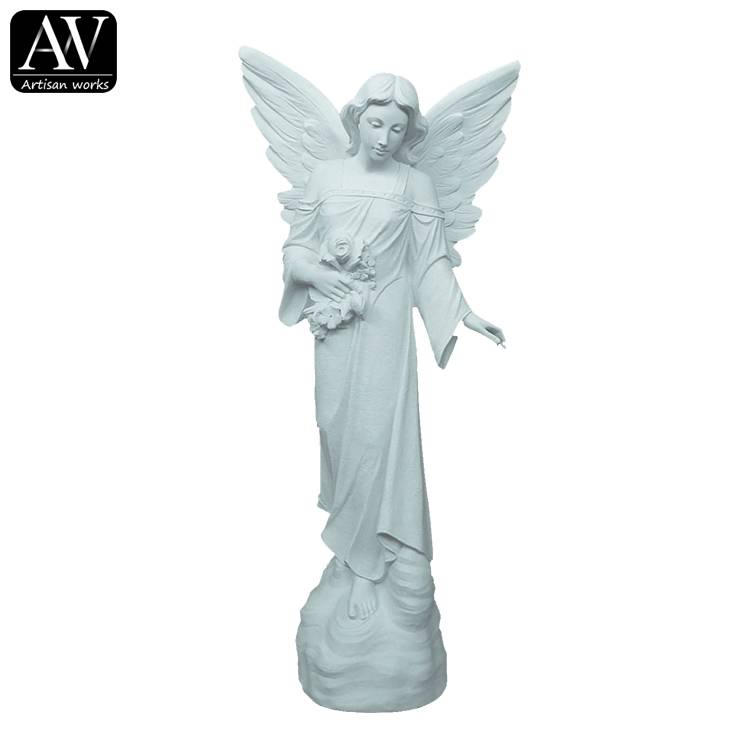 Marble ife size angel statuary